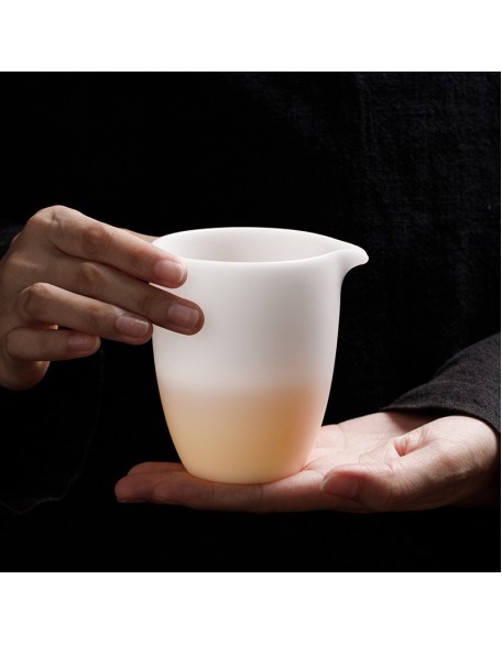 Ice-type jade porcelain white porcelain fair cup household ceramic tea infuser luxury high-end uniform cup gongfu tea set