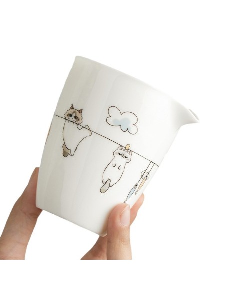 Sheep Fat Jade White Porcelain Fairness Cup Household Ceramic Tea Dispenser Creative Even Cup Gongfu Tea Set