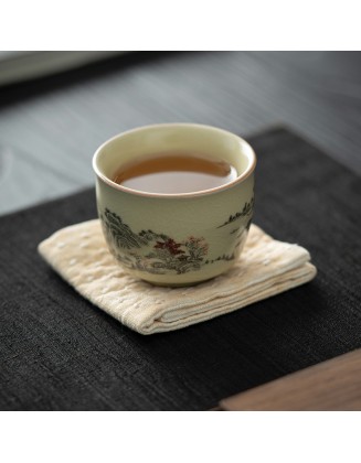 Mihuang Ruyao Master's Cup, Tea Tasting Cup, Crackled Glaze Tea Cup, Thousand Miles of Rivers and Mountains Cup