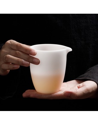 Ice-type jade porcelain white porcelain fair cup household ceramic tea infuser luxury high-end uniform cup gongfu tea set