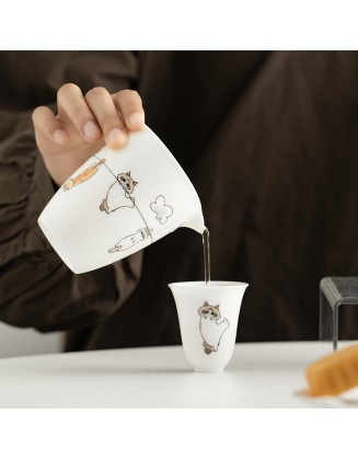 Sheep Fat Jade White Porcelain Fairness Cup Household Ceramic Tea Dispenser Creative Even Cup Gongfu Tea Set