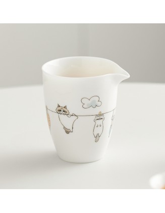 Sheep Fat Jade White Porcelain Fairness Cup Household Ceramic Tea Dispenser Creative Even Cup Gongfu Tea Set